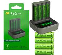 GP USB Station d'Accueil Chargeur Accus NiMH AA / AAA + 4 Accus AA Mignon Rapide