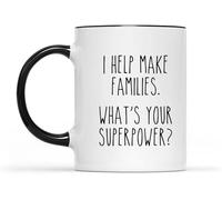 GPA : J’aide à fonder des familles. Quel est votre super-pouvoir ? Tasse à café originale, imprimée recto verso, en céramique, 325 ml (11 oz), cadeau pour maman, papa, un ami, une épouse ou un mari.