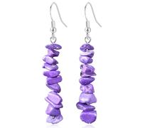 GPASTG Boucles d'oreilles pendantes faites à la main style bohème vintage en argent avec pierres naturelles pour femme, Moyen, Métal, Pas de pierre précieuse