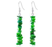 GPASTG Boucles d'oreilles pendantes faites à la main style bohème vintage en argent avec pierres naturelles pour femme, Moyen, Métal, Pas de pierre précieuse