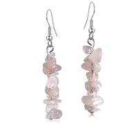 GPASTG Boucles d'oreilles pendantes faites à la main - Style bohème vintage - En argent - Pierres naturelles - Pour femme, Métal