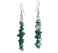 GPASTG Boucles d'oreilles pendantes faites à la main - Style bohème vintage - En argent - Pierres naturelles - Pour femme, Métal