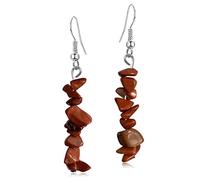 GPASTG Boucles d'oreilles pendantes faites à la main - Style bohème vintage - En argent - Pierres naturelles - Pour femme, Métal