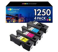 GPC Image 1250 1250c Cartouches de Toner Compatible pour Dell 1250c 1250 pour C1760nw C1765nf C1765nfw 1350cnw 1355cn 1355cnw C1760 C1765 (Noir Cyan Jaune Magenta,4-Pack)