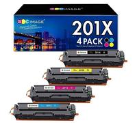 GPC Image 201X Cartouche de Toner Remplacement pour HP 201X 201A CF400X CF400A CF401X CF402X CF403X pour HP Color Laserjet Pro MFP M277dw MFP M277n M252n M252dw M274n (Noir Cyan Magenta Jaune, 4-Pack)
