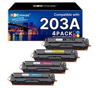 GPC Image 203A Toner Compatible pour HP 203A CF540A 203X Toner pour Laserjet Pro MFP M281fdw M281fdn M280nw M254dw M254nw CF540A CF541A CF542A CF543A (Noir Cyan Jaune Magenta, Pack de 4, avec Puce)