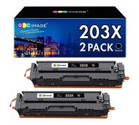 GPC Image 203X CF540X Compatible Cartouche de Toner Remplacement pour 203X/A CF540X/A CF540X CF540A pour Color Laserjet Pro MFP M281fdw M254dw MFP M281fdn MFP M280nw M254nw (Noir, 2-Pack)