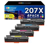 GPC Image Lot de 207 Cartouches d'encre compatibles pour HP 207X 207A pour Color Laserjet Pro MFP M283fdw M282nw M283fdn M255dw M255nw W2210X W2211X W2212X W2213X (Noir Cyan Jaune Magenta, 4-Pack)