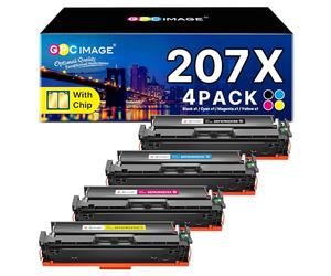 GPC Image 207X MFP M283fdw Toner avec Puce Compatible pour HP 207X 207A pour HP Color LaserJet Pro MFP M255dw M255nw M283fdn M283cdw M282nw W2210X W2211X W2212X (Noir Cyan Jaune Magenta, 4-Pack)