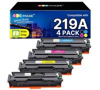 219A MFP 3302FDW 219X Toner avec Puce Compatible pour HP 219A 219X 219 pour HP Color LaserJet Pro MFP 3302FDW 3302SDW 3302FDN 3302FDNG 3302FDWG 3302SDWG 3202DN (Noir Cyan Jaune Magenta 4 Pack)