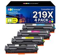 GPC Image 219X MFP 3302FDW Toner avec Puce Compatible pour HP 219A 219X pour Color Laserjet Pro MFP 3302FDW 3302SDW 3302FDN 3302FDNG 3302FDWG 3302SDWG 3202DN W2190A (Noir Cyan Jaune Magenta 4 Pack)
