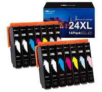 GPC Image 24XL Cartouches d'encre Compatible pour Epson 24 XL pour Epson Expression Photo XP-760 XP-55 XP-960 XP-860 XP-850 XP-750 XP950 (4 Noir,2 Cyan,2 Magenta,2 Jaune,2 Cyan Clair,2 Magenta Clair)