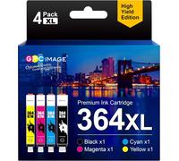 GPC Image 364 XL Cartouches d'encre Remplacement pour HP 364 XL Compatible pour HP 5520 Photosmart 6520 5510 5522 B8550 C5388 7520 7510 Officejet 4620 Deskjet 3520 3070A (4-Pack)