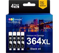 GPC Image 364XL Compatible Cartouches d'encre Remplacement pour HP 364 XL pour Photosmart 5510 5520 5522 5520 6520 B8550 7510 7520 5515 B109a B110a Officejet 4620 Deskjet 3070A (Noir, 4-Pack)