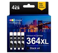 GPC Image Compatible Cartouches d'encre Remplacement pour HP 364 XL pour Photosmart 5510 5520 5522 5520 6520 B8550 7510 7520 5524 6510 5515 B109a B110a Officejet 4620 4622 Deskjet 3070A (Noir, 4-Pack)