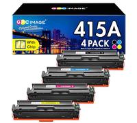 GPC Image 415A 415X avec Puce Cartouche de Toner Compatible pour HP 415A pour HP Laserjet Pro MFP M479fdw M479dw M479fnw M479fdn M454dw M454dn M479 M454 W2030X W2031X(Noir Jaune Cyan Magenta, 4-Pack )