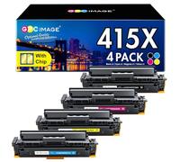 GPC Image 415X avec Puce Cartouche de Toner Compatible pour HP 415X 415A pour HP Laserjet Pro MFP M479fdw M479dw M479fnw M479fdn M454dw M454dn M479 M454 W2030X W2031X(Noir Jaune Cyan Magenta, 4-Pack )