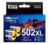 GPC IMAGE 502XL Multipack Compatible avec Epson 502 XL 502 502XL pour Cartouches d'encre Epson WF-2860 WF-2865 WF-2880 WF-2885 XP-5100 XP-5105 XP-5115 XP-5150 XP-5155 WF-2860DWF WF-2865DWF Lot de 10