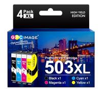 GPC Image 503XL Compatible Cartouches d'encre pour Epson 503 503XL 503 XL pour Epson Workforce WF-2960DWF WF2965DWF pour Expression Home XP5200 WF 2960 WF 2965 (Noir, Cyan, Magenta, Jaune, 4-Pack)
