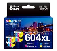 GPC Image 604XL Cartouche d'encre Compatibles pour Epson 604 XL 604XL pour XP-2200 XP-2205 XP-3200 XP-3205 XP-4200 XP-4205 WF-2910 WF-2930 WF-2950 (2 Noir, 2 Cyan, 2 Magenta, 2 Jaune, 8-Pack)