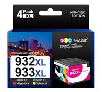 GPC Image Lot de 4 cartouches d'encre compatibles 932XL 933XL pour HP 932 933 XL pour Officejet 6100 6600 6700 7110 7510 7610 7612 (noir, cyan, magenta, jaune)