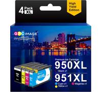 Gpc Image 950Xl 951Xl Cartouche D'Encre Compatible Pour Hp 950 Xl 951 Xl Pour Officejet Pro 8600 8620 8610 8100 8615 251Dw 8630 8640 (Noir Cyan Magenta Jaune, 4-Pack)