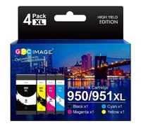 GPC Image 950XL 951XL Cartouche d'encre Compatible pour HP 950 XL 951 XL pour Officejet Pro 8600 8620 8610 8100 8615 251dw 8630 8640 (Noir Cyan Magenta Jaune, 4-Pack)