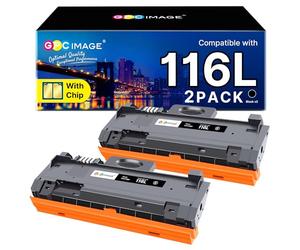 GPC Image Cartouche de Toner Compatible pour Samsung MLT-D116L pour Xpress SL M2885FW M2825ND M2675FN M2625D M2875FD M2835DW M2875FW M2825DW M2825DW M2825 M2885 M2875 (Noir, Lot de 2)