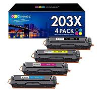 GPC Image Compatible Cartouche de Toner Remplacement pour HP 203X 203A CF540X CF540A pour Color Laserjet Pro MFP M281fdw M254dw MFP M281fdn MFP M280nw M254nw (Noir Cyan Magenta Jaune, 4-Pack)
