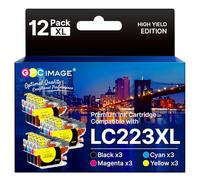 GPC Image LC223 Lot de 12 Cartouches d'encre XL compatibles avec Brother LC-223XL pour Brother MFC J5320DW J480DW J4420DW J4620DW J5620DW J5720DW J680DW J4625DW J880DW DCP J4120DW J562DW