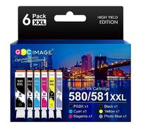 GPC Image PGI-580 CLI-581 XXL Compatible Cartouches d'encre Remplacement pour Canon 580 581 pour PIXMA TS8150 TS8151 TS8152 TS8250 TS8251 TS8252 TS8350 TS8350a TS8351 TS8351a TS8352 TS8352a (6-Pack)
