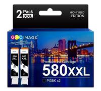GPC Image PGI-580 XXL Compatible Cartouches d'encre Remplacement pour Canon 580 XXL pour PIXMA TS6150 TS6151 TR8550 TR7550 TS8150 TS8151 TS9150 TS9155 TS6250 TS8250 TS9551C TS9550 (2 PGBK)