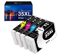 GPC Image Remplacement pour Epson 35 XL Cartouches d'encre Compatible pour Epson 35 35XL avec Epson Workforce Pro WF-4740DTWF WF-4730DTWF WF-4725DWF WF-4720DWF (Noir, Cyan, Magenta, Jaune)