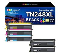 GPC Image TN248 TN248XL Cartouches de Toner Compatible pour Brother TN-248 TN-248CMYK TN-248XL pour Brother DCP-L3560CDW MFC-L8390CDW DCP-L3560CDW L3520CDW MFC-L3760CDW L3740CDWE L3740CDW, 5 Pack