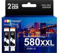 GPC PGI-580 XXL Compatible Cartouches d'encre Remplacement pour Canon 580 XXL pour PIXMA TS6150 TS6151 TR8550 TR7550 TS8150 TS8151 TS9150 TS9155 TS6250 TS8250 TS9551C TS9550 (2 PGBK)