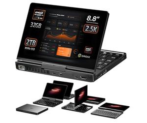GPD Pocket 4 : Mini Ordinateur Portable avec CPU AMD Ryzen AI 9 HX 370, GPU Radeon 890M, 32GB LPDDR5X RAM, 2TB PCIe Gen4 SSD, 8.8" 2.5K 144Hz Display, Wi-FI 6E, Bluetooth 5.3, Modular AI Handheld PC