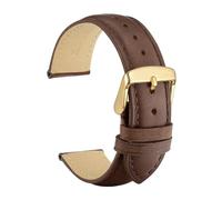 GPDMNBNX, Bracelet de montre en cuir de veau, matériau souple, boucle dorée(Dark BrownGoldA,18mm)