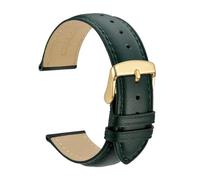 GPDMNBNX, Bracelet de montre en cuir de veau, matériau souple, boucle dorée(Dark GreenGold,22mm)