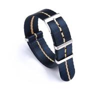 GPDMNBNX, Ceinture de sécurité à chevrons, bracelet en Nylon, nouveau matériau, accessoires de bracelet de montre rayés(Blue khaki,20mm)