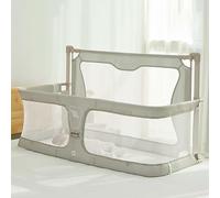 GPDNBIEU, Berceau de Chevet avec fenêtre en Maille Respirante et Visible, Housse de Doublure Douce et Lavable et Alliage d'aluminium Robuste, Vert Clair(Creamy White)