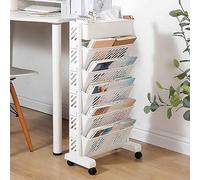 GPDNBIEU, Bibliothèque unique mobile amovible, organisateur d'étagère verticale étroite for enfants, étudiants, études dans la chambre, le salon, l'école à maison(6 levels)