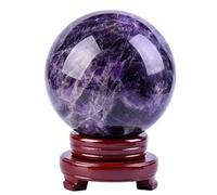 GPDNBIEU Boule de Cristal en Fluorite, Sphère de Boule Cristal d’améthyste rêve avec Support - Décor Chambre, guérison par, Fournitures Sorcellerie(3.1in(8cm))