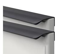 GPDNBIEU, Bouton de porte invisible poignées dissimulées en aluminium armoire cuisine placard bord doigt tiroir noir 2 pièces(Overall length 800mm)