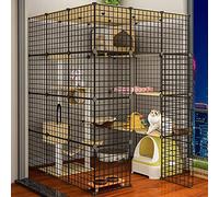 GPDNBIEU, Cages for Chats d'intérieur Grandes, Cage for Chat, Parc for Animaux de Compagnie, for Chien, for, Enclos en métal, Filet d'exercice, clôture, Petite avec Porte(111 * 111 * 145CM)