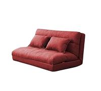 GPDNBIEU, Canapé-lit Paresseux, Dossier réglable à 5 Positions, canapé de Sol avec Deux oreillers for Salon et Chambre Coucher(Red)