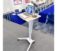 GPDNBIEU, Chaire de Podium for Ordinateur Portable Mobile réglable en Hauteur avec butée Bord, sur Pied roulettes, Bureau Assis-Debout for Salle Classe, église(A)