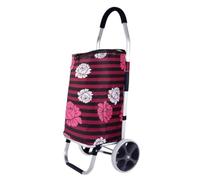 GPDNBIEU Chariots de Courses, Chariot à Bagages Multifonctionnel avec Sac d'épicerie Solide(Pink)