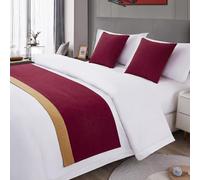 GPDNBIEU, Chemin de lit et Coussin Assorti, Couvre-lit Bicolore, écharpes Solides, décoration la Maison, literie d'hôtel, Serviette Bout, Protection du Chambre à Coucher(G,50 * 180cm for 120cm Bed)