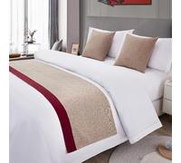 GPDNBIEU, Chemin de lit et Coussin Assorti, Couvre-lit Bicolore, écharpes Solides, décoration la Maison, literie d'hôtel, Serviette Bout, Protection du Chambre à Coucher(I,50 * 260cm for 200cm Bed)