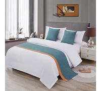 GPDNBIEU, Chemin de lit et Coussin Assorti, Couvre-lit Bicolore, écharpes Solides, décoration la Maison, literie d'hôtel, Serviette Bout, Protection du Chambre à Coucher(D,50 * 180cm for 120cm Bed)